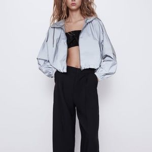 Zara TRF silver packable jacket
